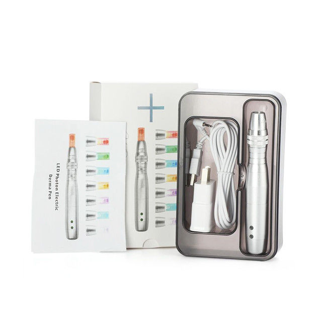 Ασημένιο χρώμα σώματος 7 χρώματα LED Photon Electric Derma Pen για λειτουργία αναζωογόνησης του δέρματος